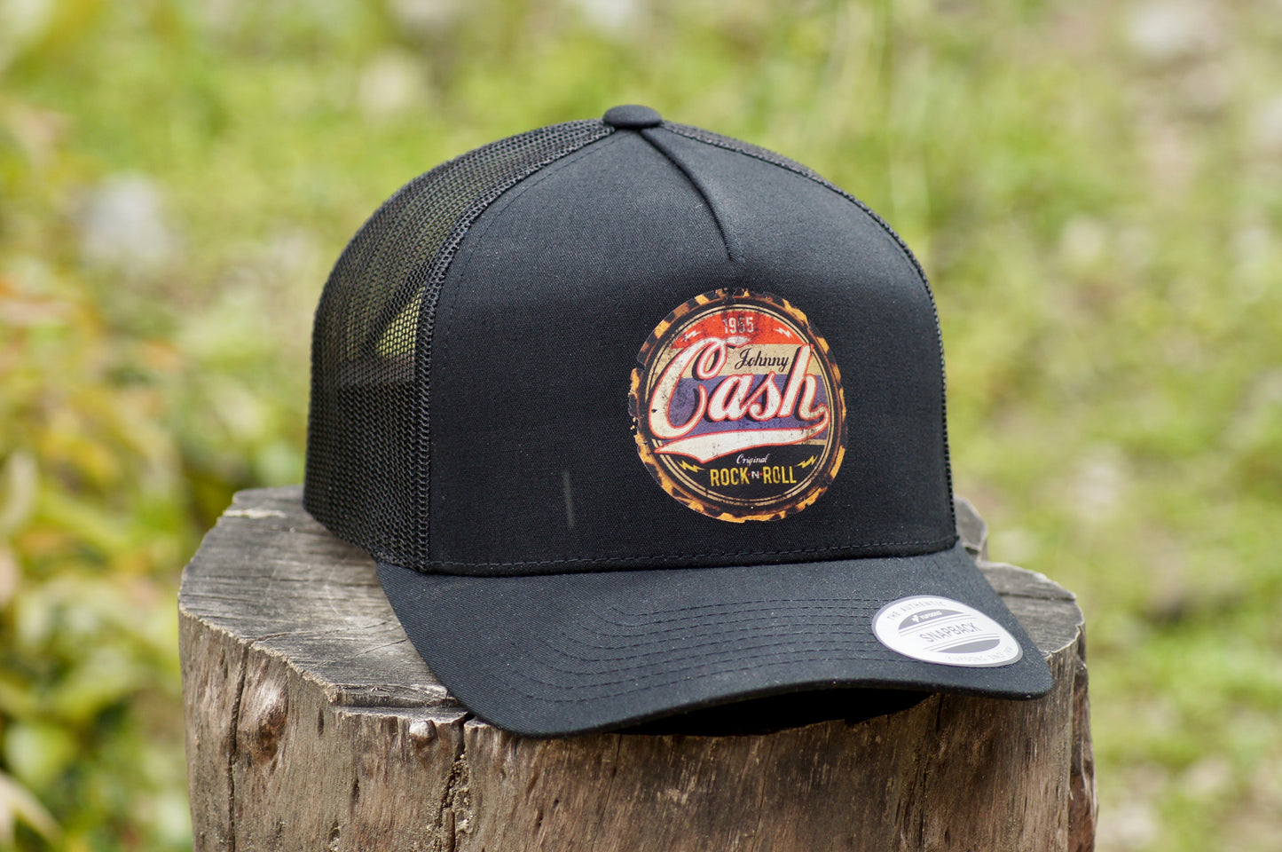 Johnny Cash Trucker Baseball Hat Adjustable Mesh Black