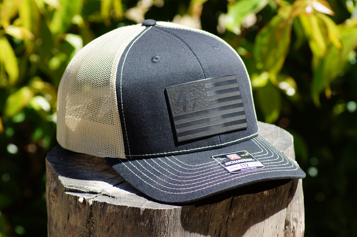Richardson 112 Basketball Trucker Hat 45/47 Black Flag Series