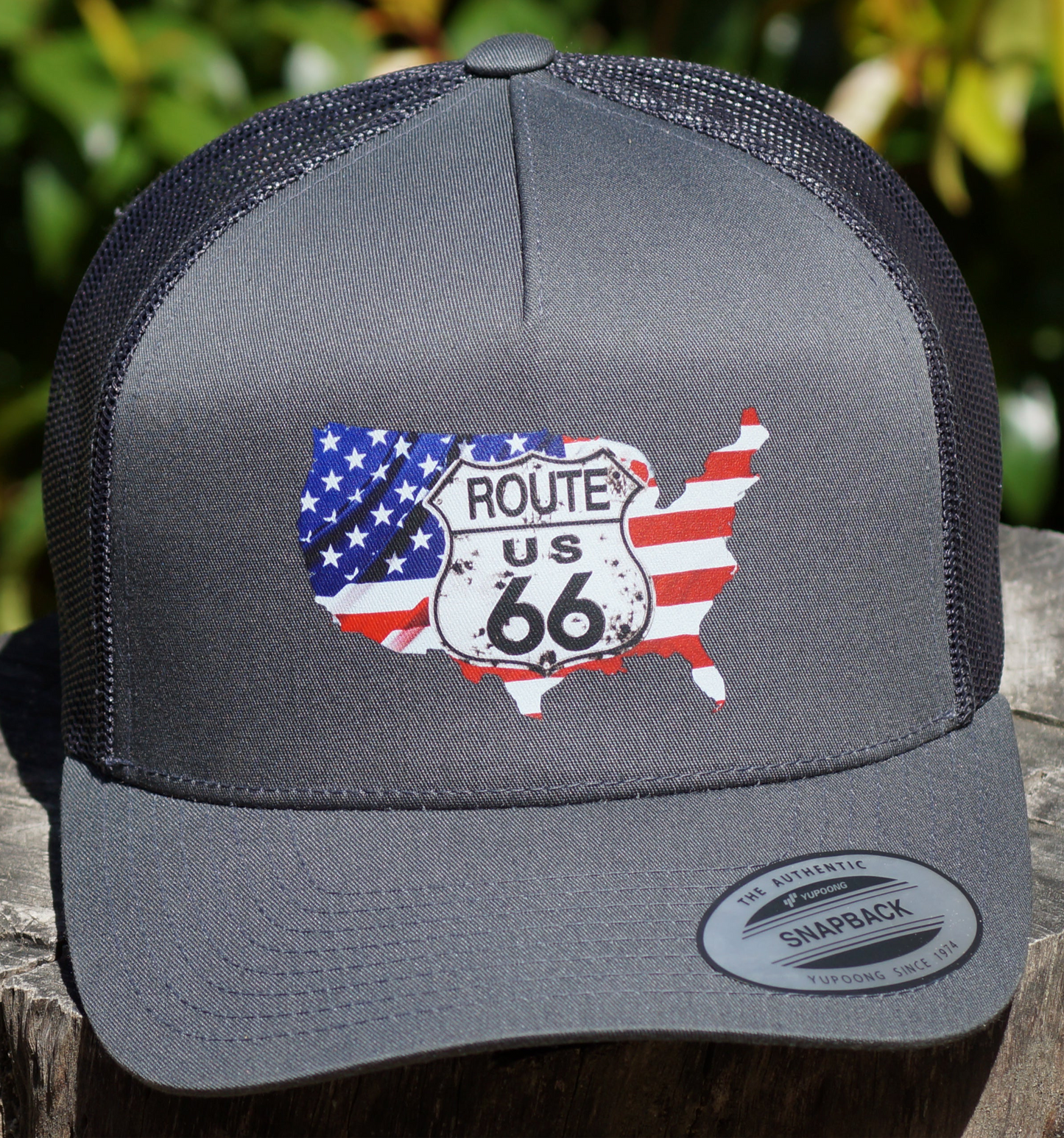 Route 66 Baseball Trucker Hat Adjustable Snap Back Mesh USA