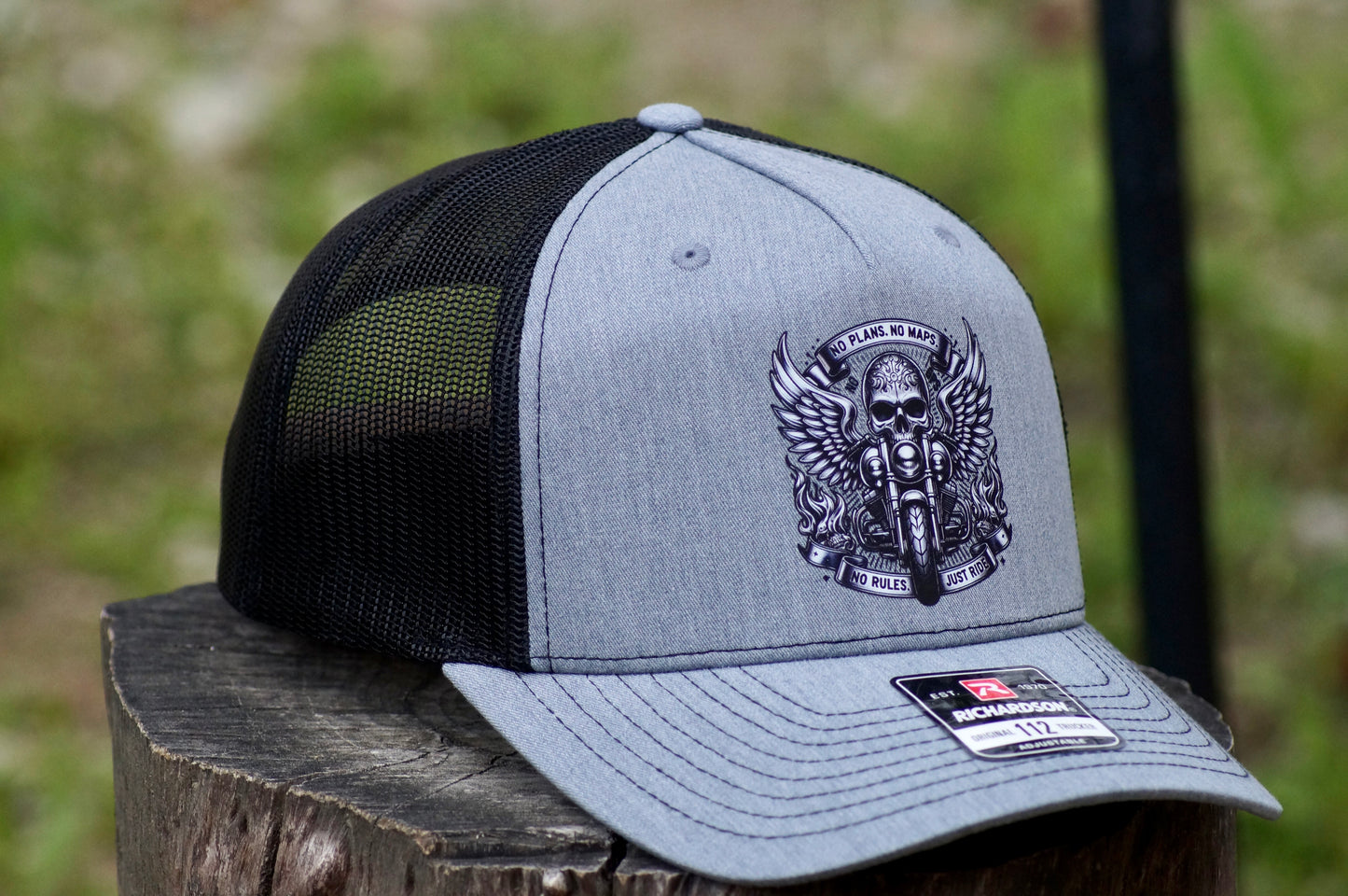 Harley Davidson Custom Theme Vintage Hat Richardson 112 Adjustable Gray 