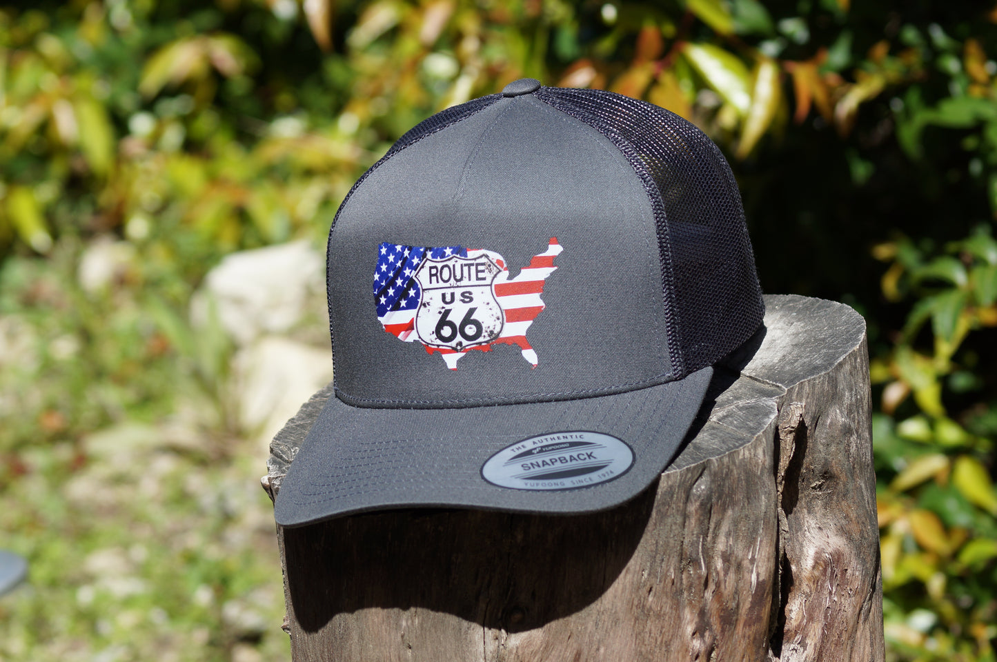 Route 66 Baseball Trucker Hat Adjustable Snap Back Mesh USA