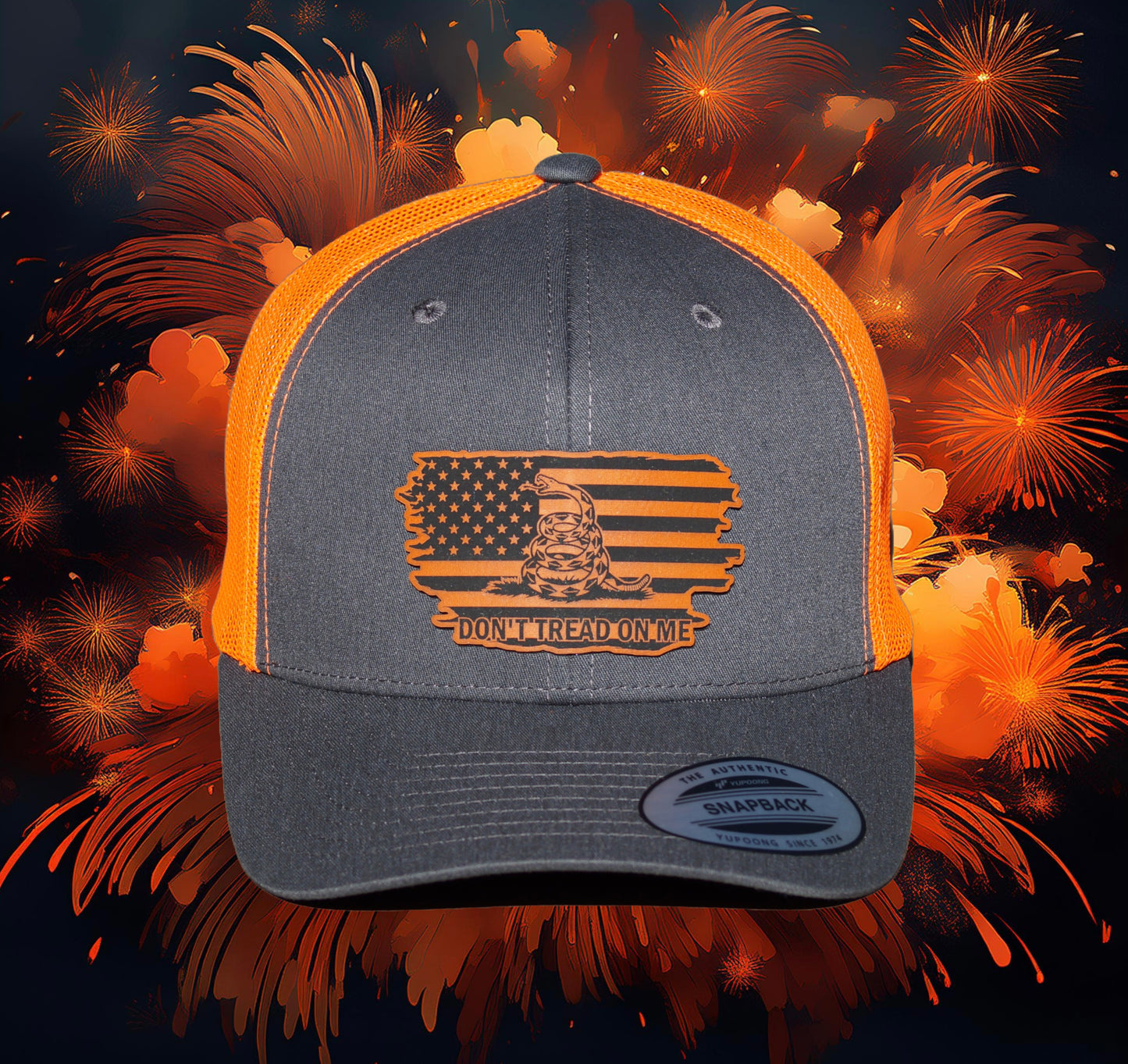 Yupoong Classics Baseball, Trucker Hat, Mesh Snap Back  Don’t Tread On Me Patriot 