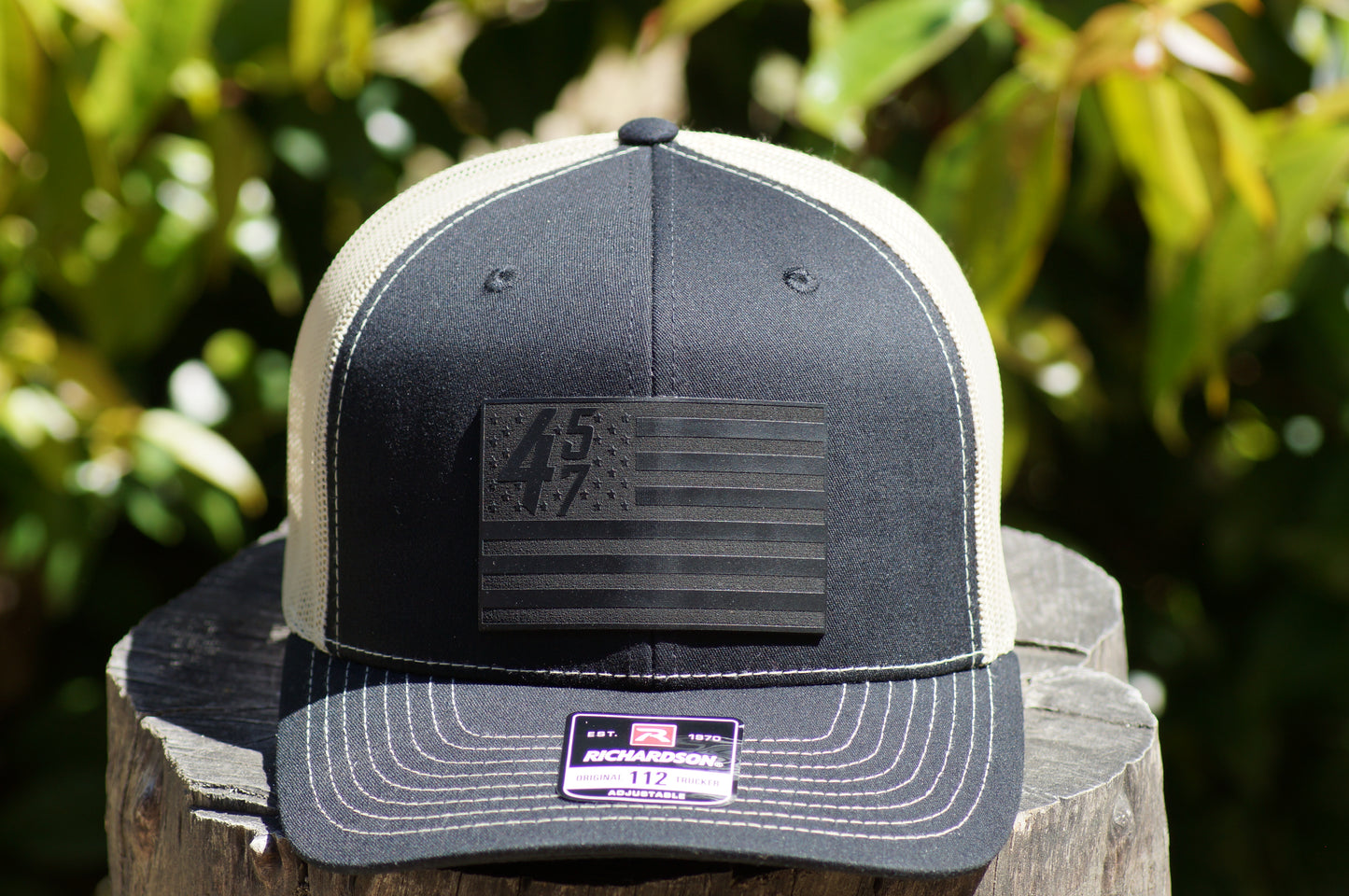 Richardson 112 Basketball Trucker Hat 45/47 Black Flag Series