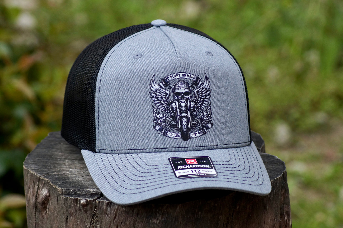 Harley Davidson Custom Theme Vintage Hat Richardson 112 Adjustable Gray 