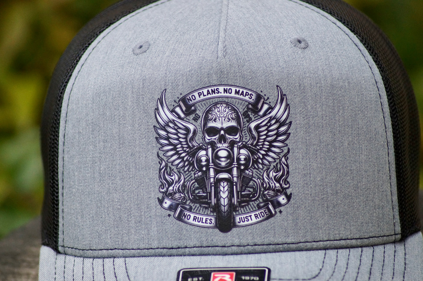 Harley Davidson Custom Theme Vintage Hat Richardson 112 Adjustable Gray 