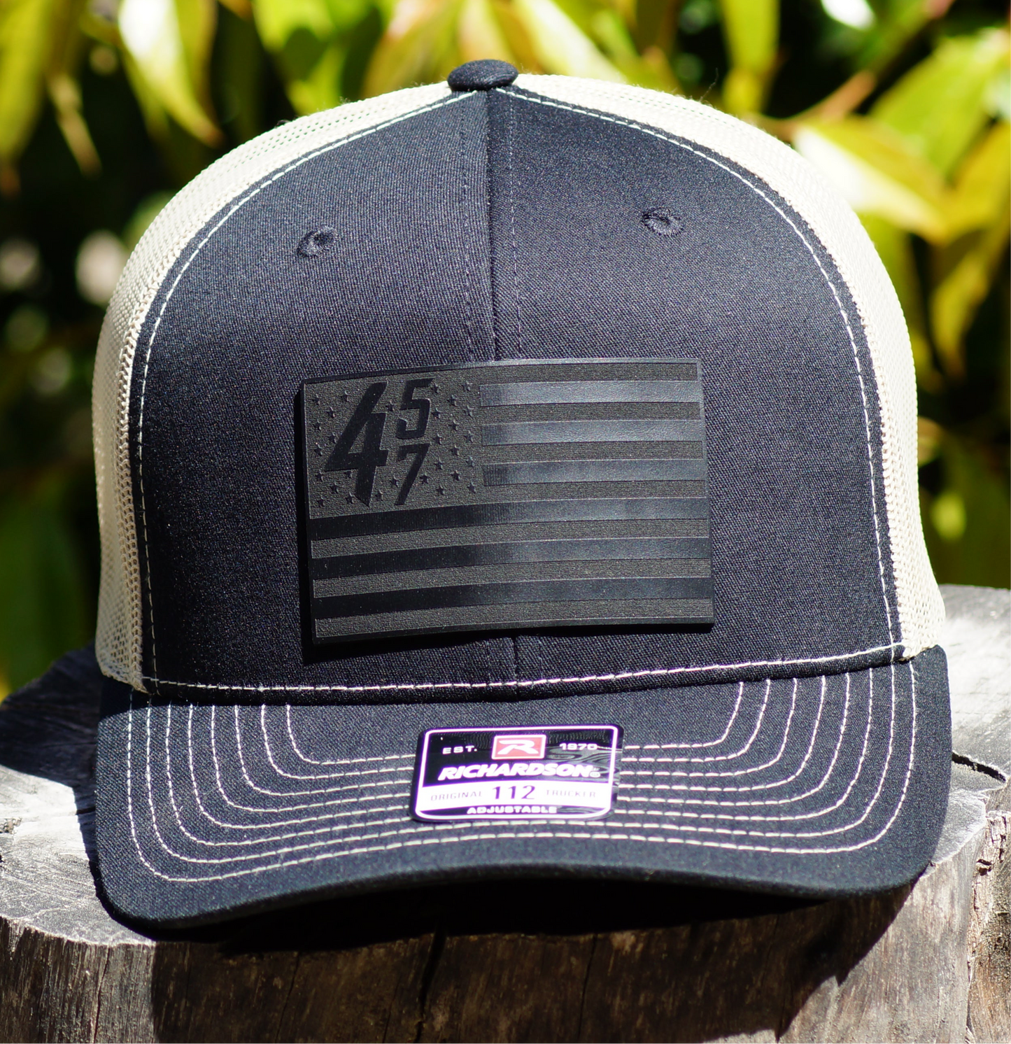 Richardson 112 Basketball Trucker Hat 45/47 Black Flag Series