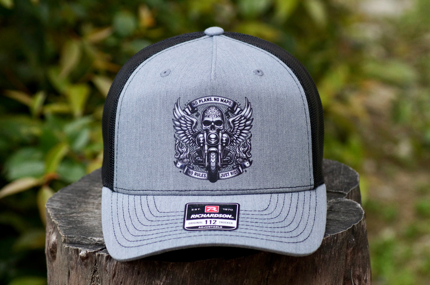 Harley Davidson Custom Theme Vintage Hat Richardson 112 Adjustable Gray 