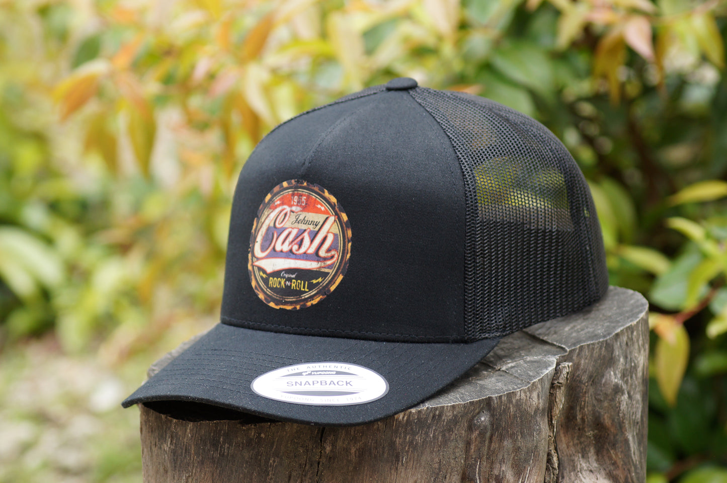 Johnny Cash Trucker Baseball Hat Adjustable Mesh Black