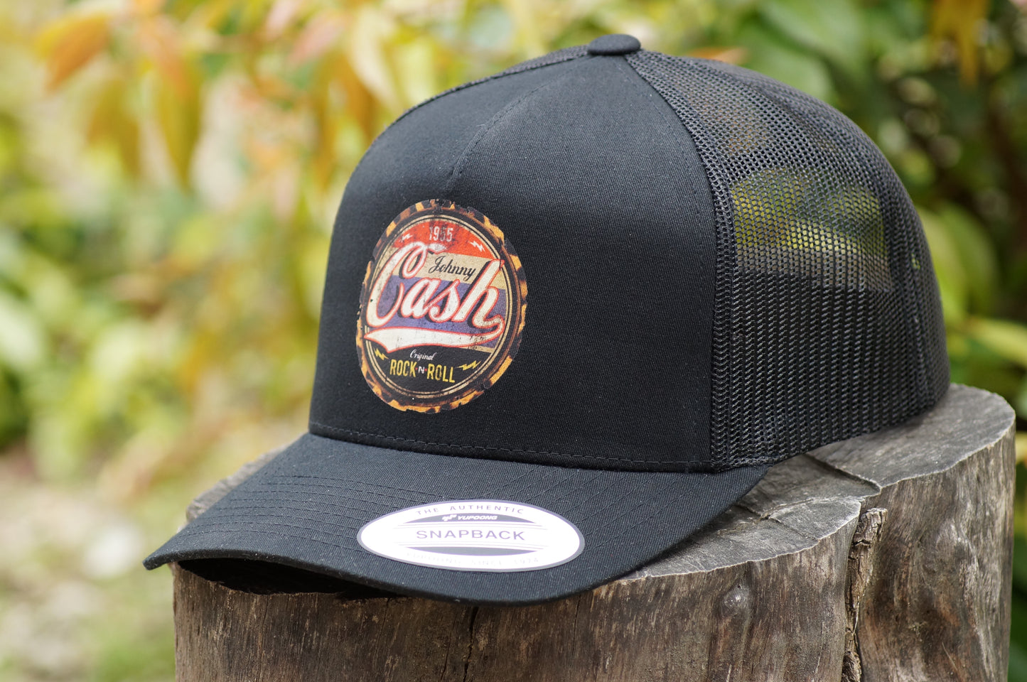 Johnny Cash Trucker Baseball Hat Adjustable Mesh Black