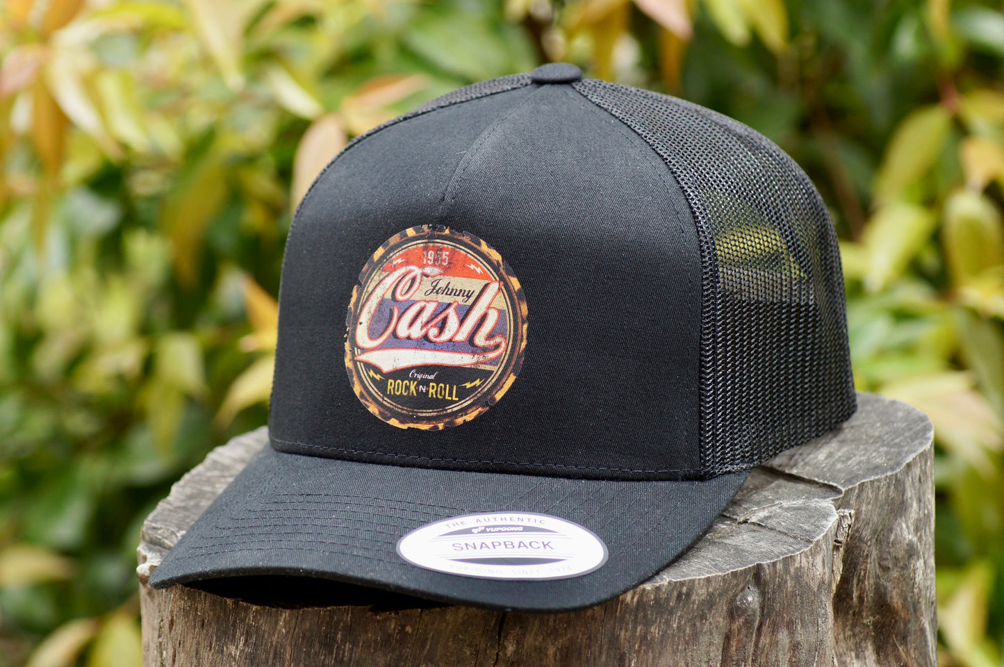 Johnny Cash Trucker Baseball Hat Adjustable Mesh Black