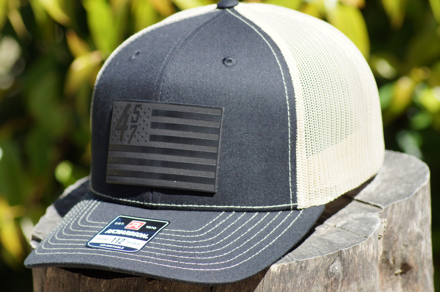 Richardson 112 Basketball Trucker Hat 45/47 Black Flag Series