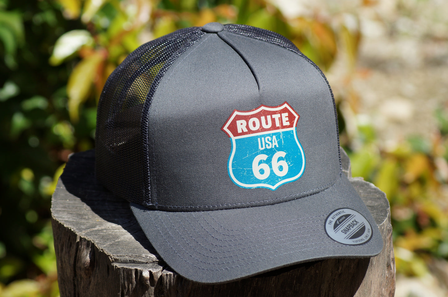Route 66 Baseball Trucker Hat Adjustable Snap Back Mesh