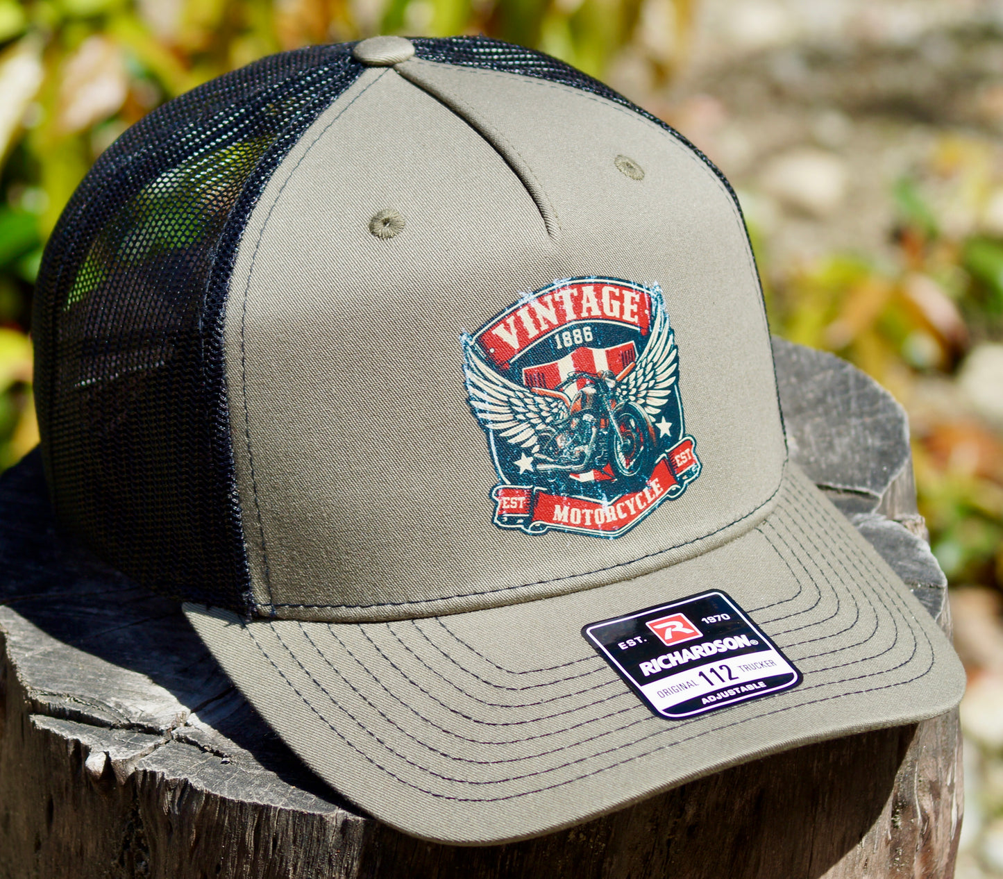 Richardson 112 Trucker Baseball hat Vintage Motorcycle Adjustable SnapBack Mesh