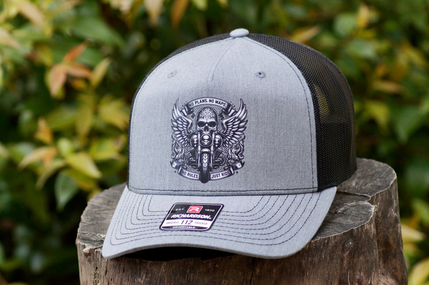 Harley Davidson Custom Theme Vintage Hat Richardson 112 Adjustable Gray 