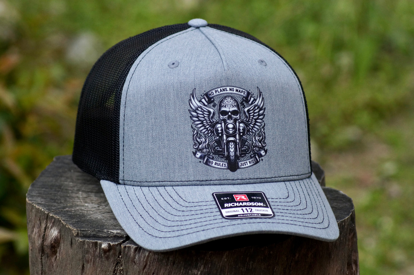 Harley Davidson Custom Theme Vintage Hat Richardson 112 Adjustable Gray 