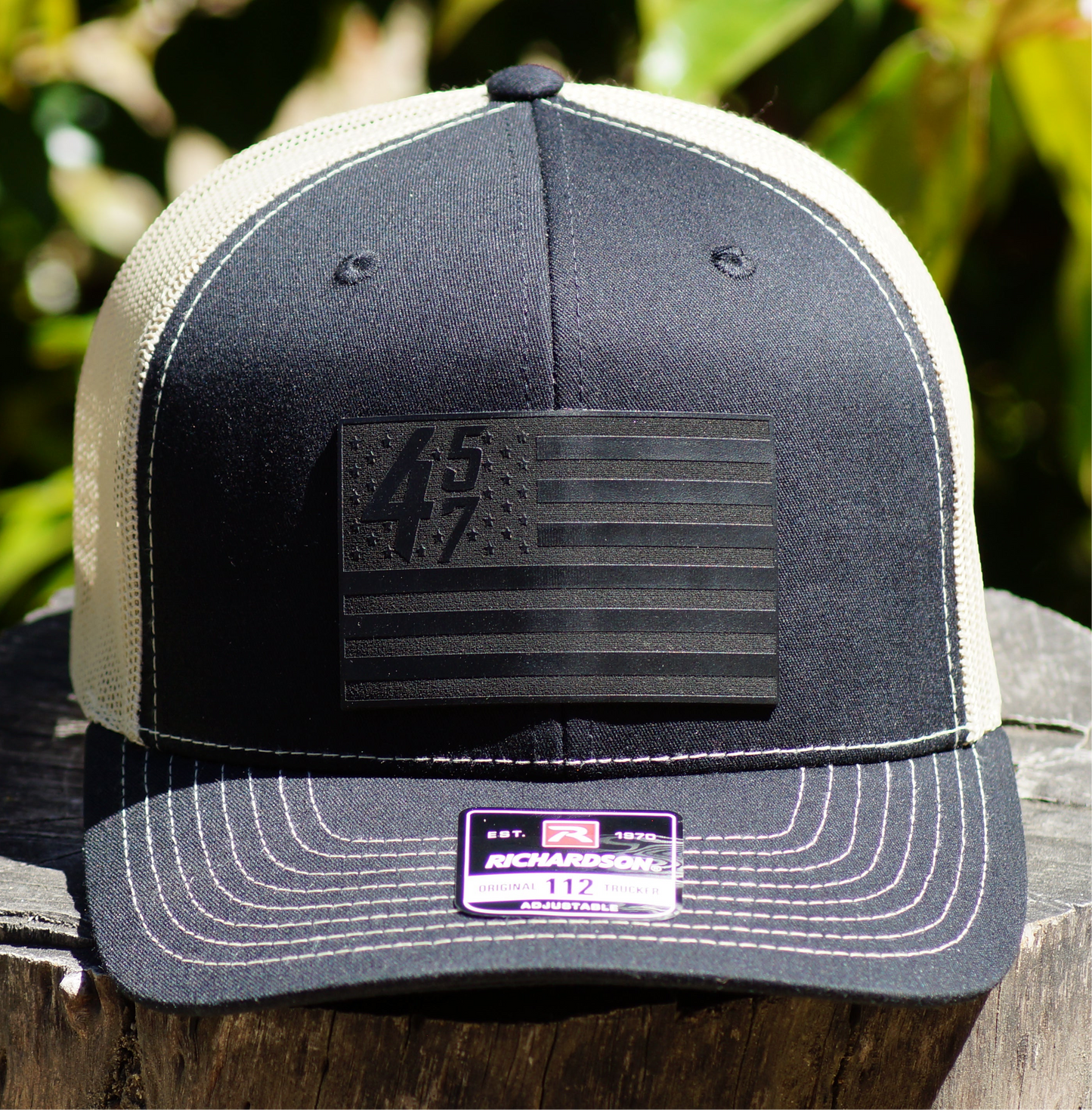 Richardson 112 Basketball Trucker Hat 45/47 Black Flag Series