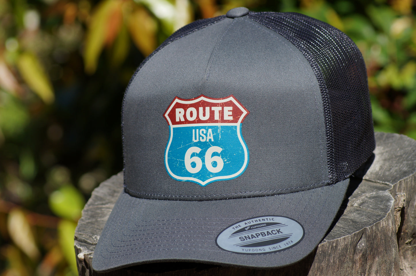 Route 66 Baseball Trucker Hat Adjustable Snap Back Mesh
