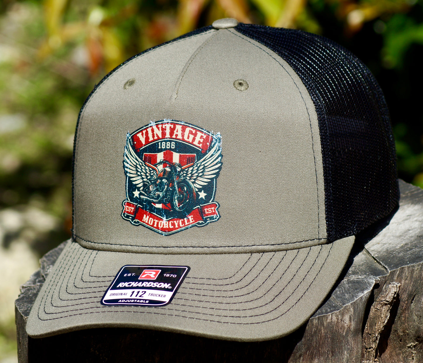 Richardson 112 Trucker Baseball hat Vintage Motorcycle Adjustable SnapBack Mesh