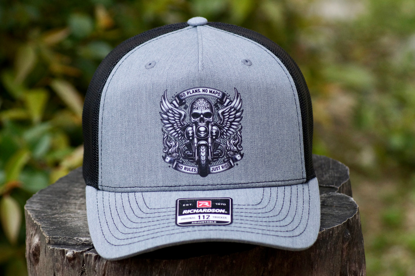 Harley Davidson Custom Theme Vintage Hat Richardson 112 Adjustable Gray 