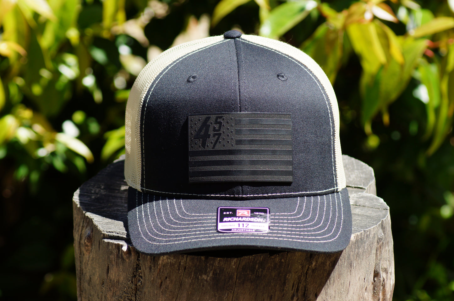 Richardson 112 Basketball Trucker Hat 45/47 Black Flag Series