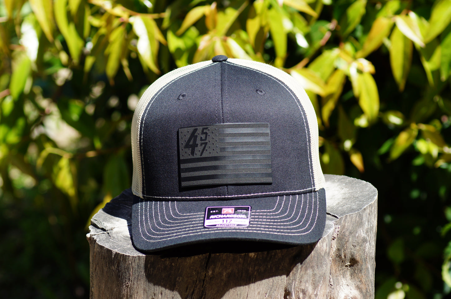 Richardson 112 Basketball Trucker Hat 45/47 Black Flag Series