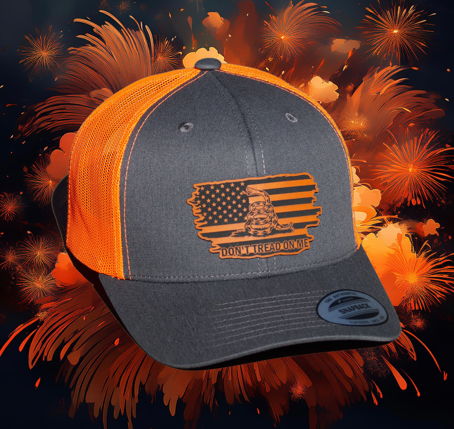 Yupoong Classics Baseball, Trucker Hat, Mesh Snap Back  Don’t Tread On Me Patriot 
