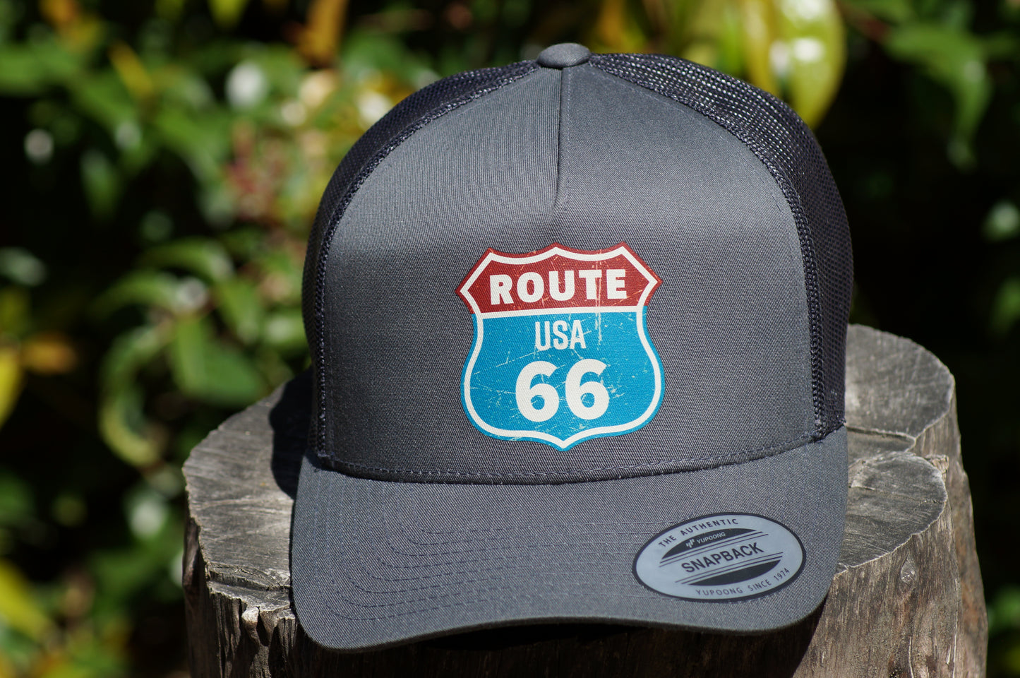 Route 66 Baseball Trucker Hat Adjustable Snap Back Mesh