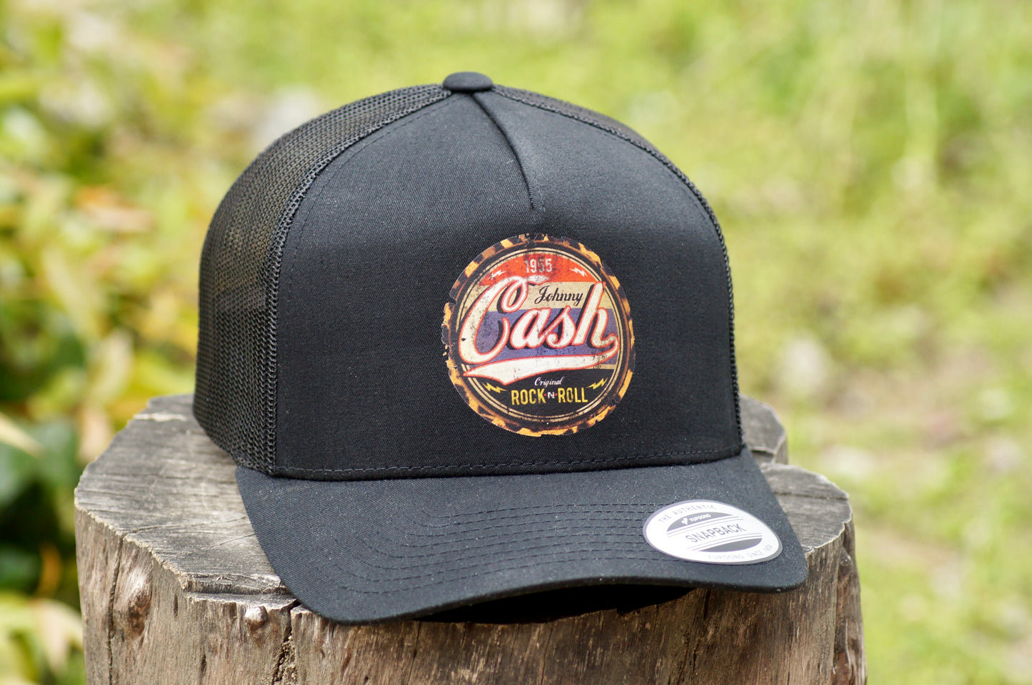 Johnny Cash Trucker Baseball Hat Adjustable Mesh Black