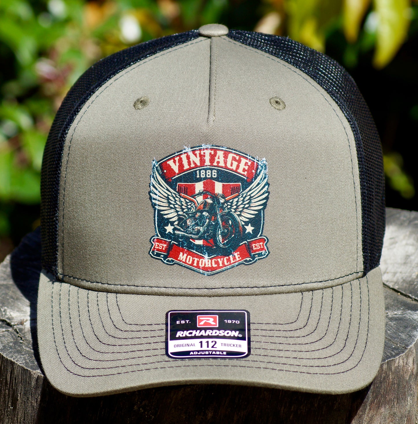 Richardson 112 Trucker Baseball hat Vintage Motorcycle Adjustable SnapBack Mesh