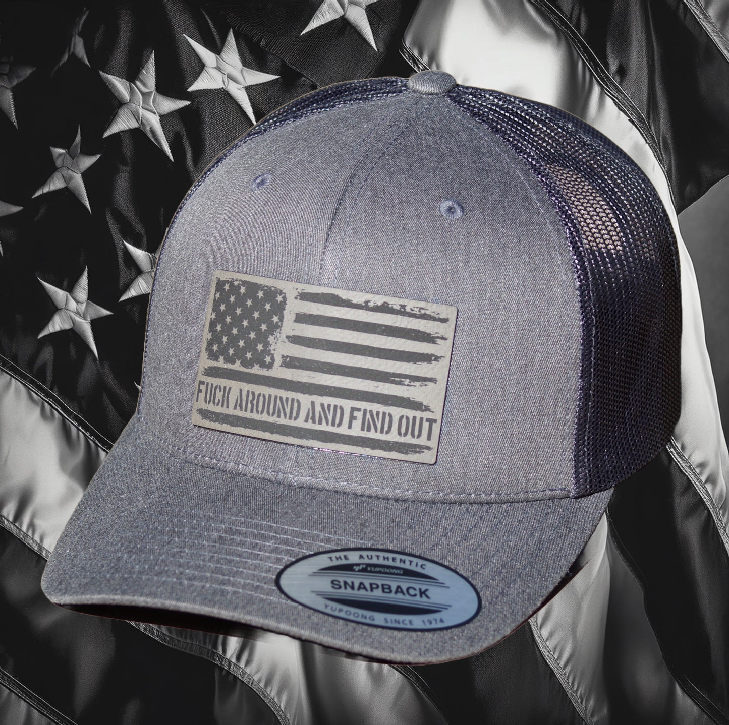 American Flag Patriot Hat Yupoong Classics Mesh SnapBack Baseball Trucker FAFO