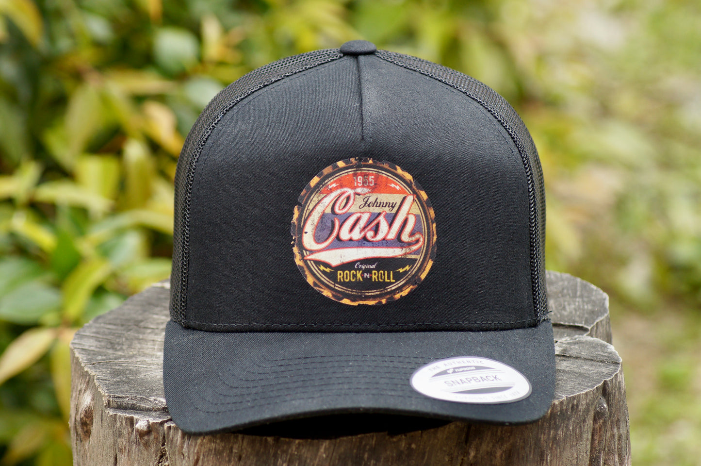 Johnny Cash Trucker Baseball Hat Adjustable Mesh Black