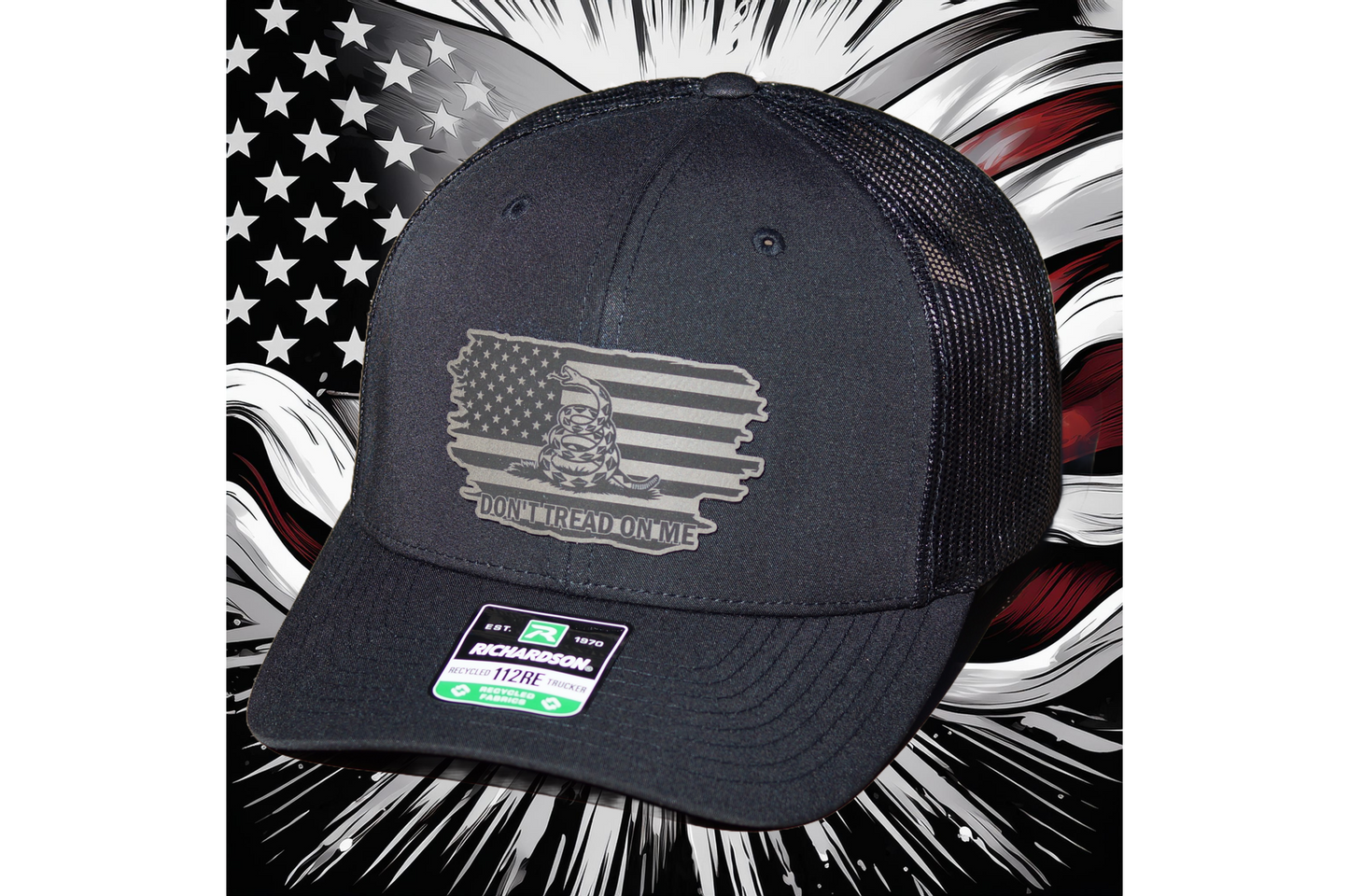 Richardson American Don’t Tread On Me Patriot Mesh SnapBack Hat Baseball Trucker