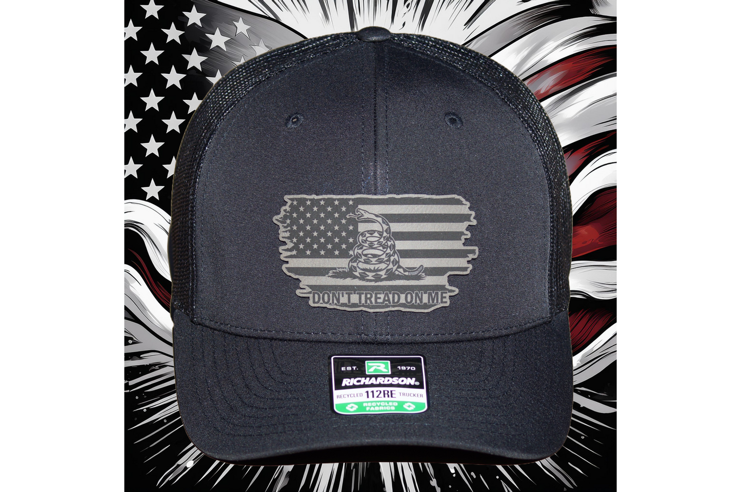 Richardson American Don’t Tread On Me Patriot Mesh SnapBack Hat Baseball Trucker