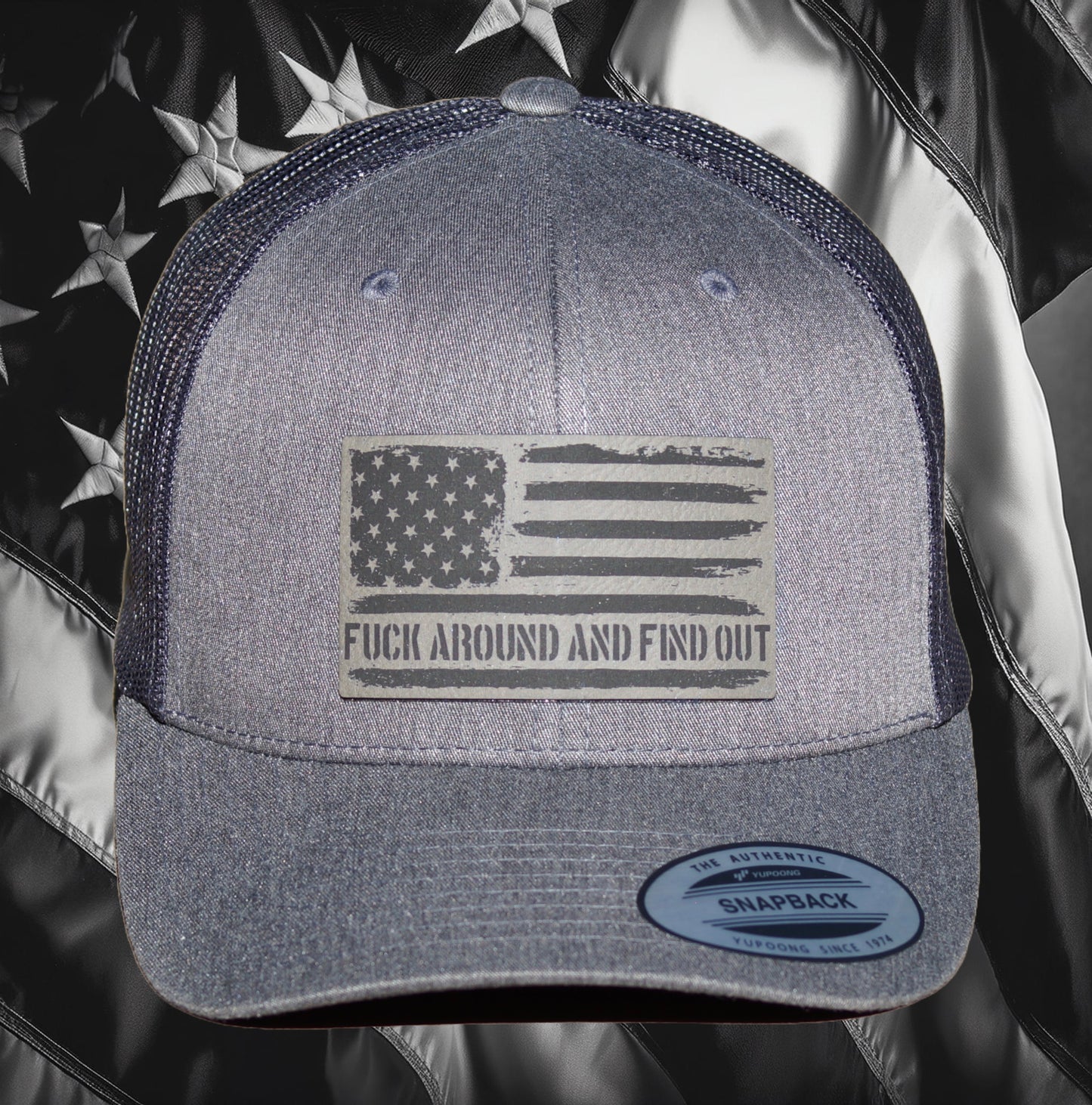 American Flag Patriot Hat ￼Yupoong Classics Mesh SnapBack Baseball Trucker FAFO