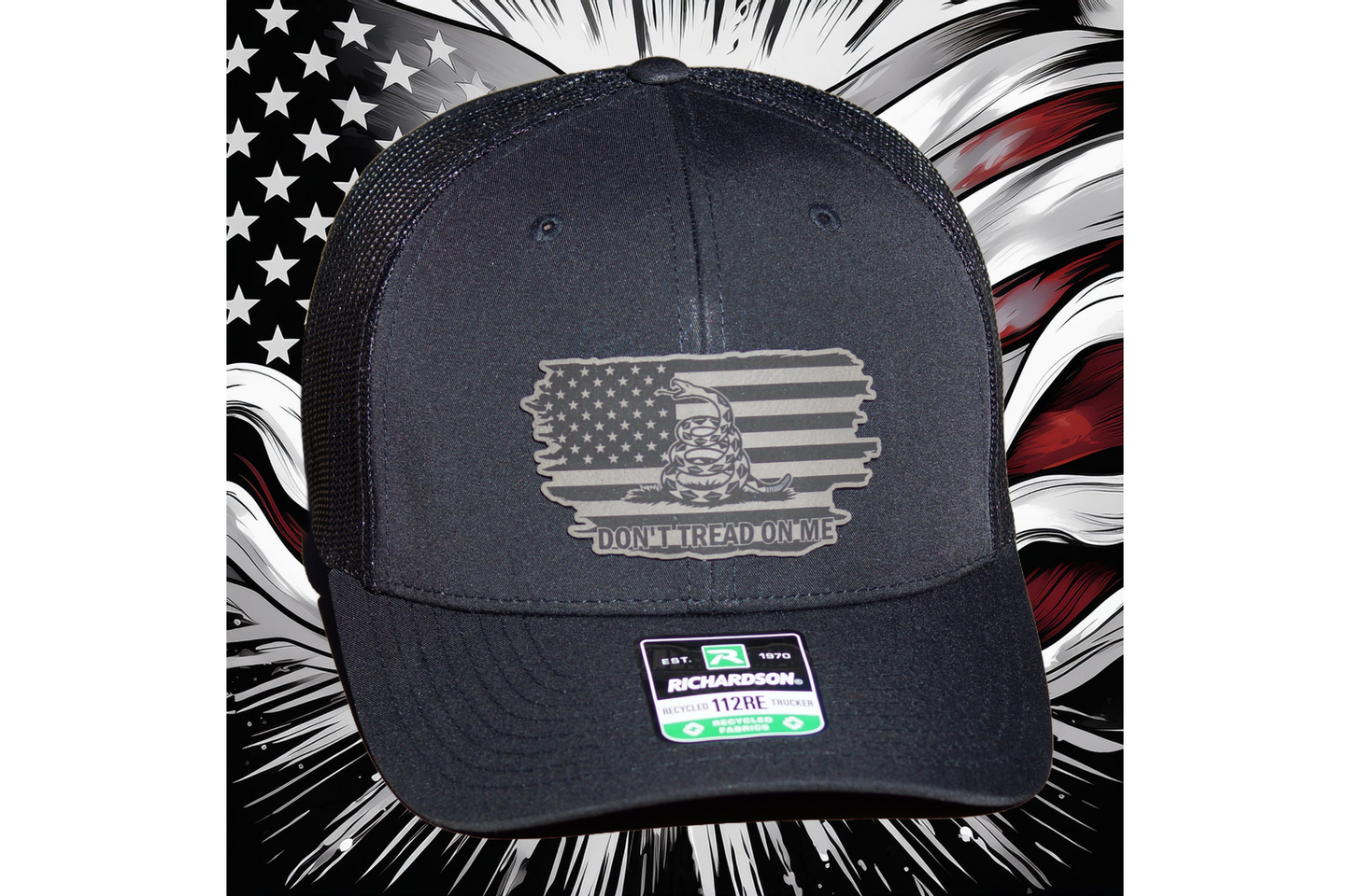 Richardson American Don’t Tread On Me Patriot Mesh SnapBack Hat Baseball Trucker