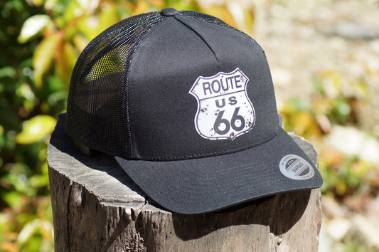Route 66 Baseball Trucker Hat Adjustable Snap Back Mesh