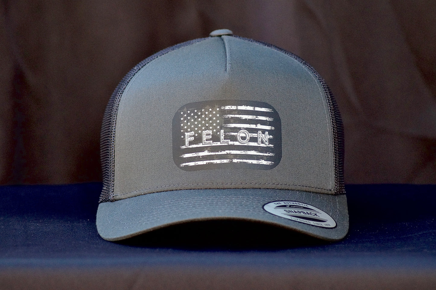 American Flag 'FELON' Trucker Snapback Hat