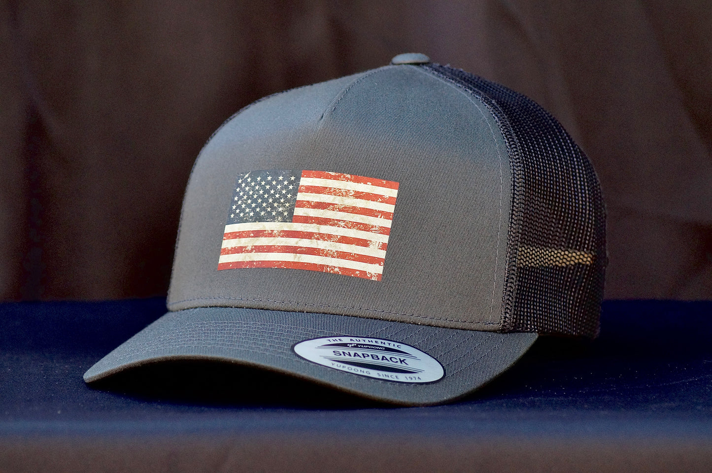 American Flag Trucker Snapback Hat